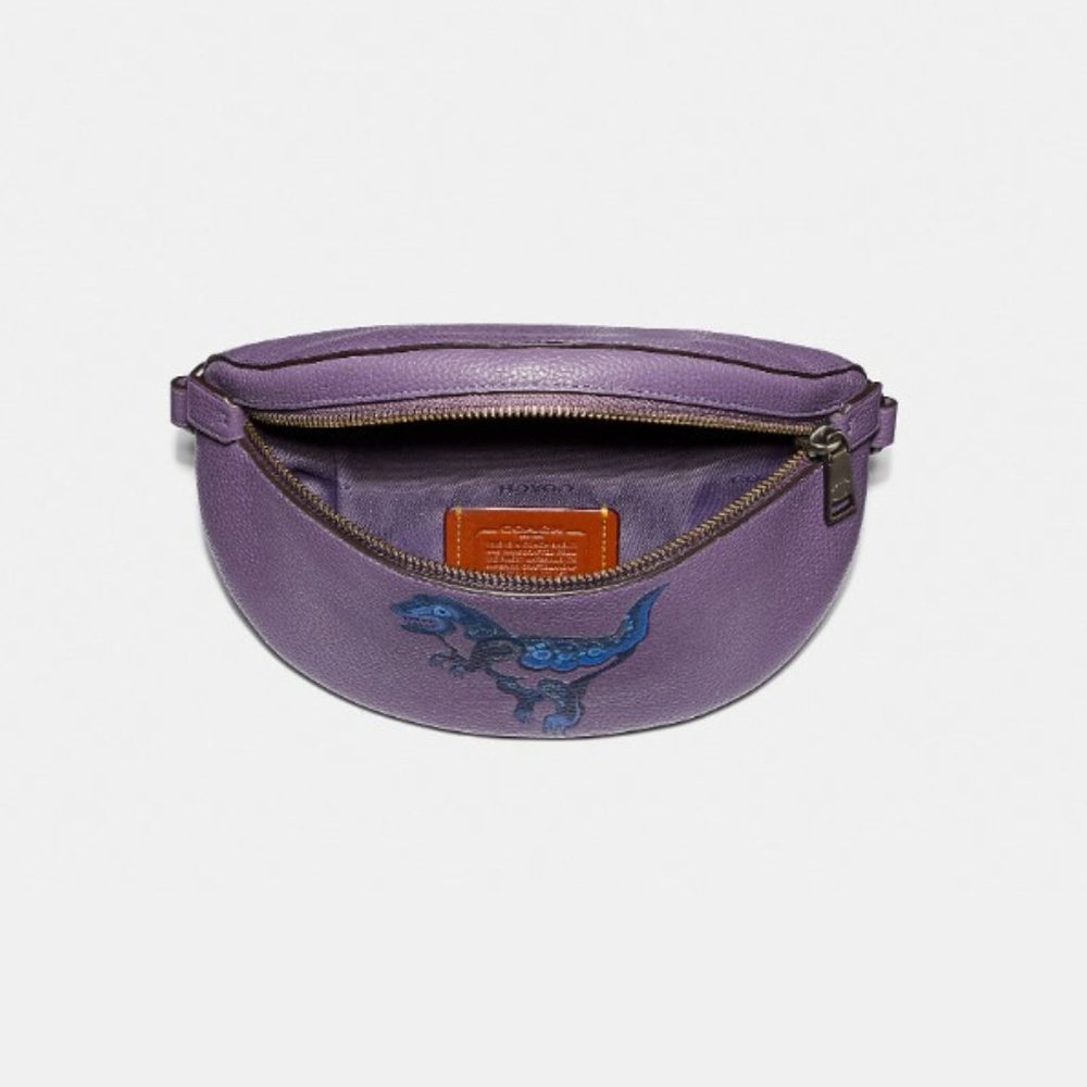Coach X Zhu Jingyi Rexy Dinosaur Keychain Belt bag Fanny Crossbody Leather Purse - Picture 11 of 12